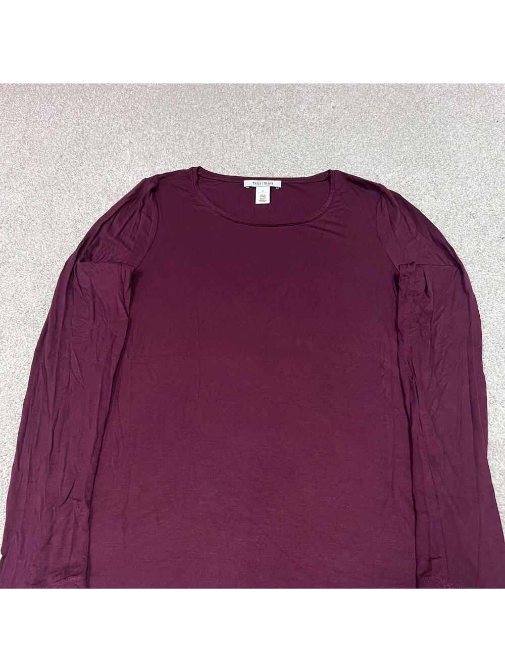 White House Black Market Blouse Women’s Red Long Sleeve Size Small - Picture 6 of 11